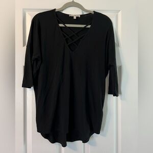 Express 3/4 sleeve length shirt. Black. Medium.